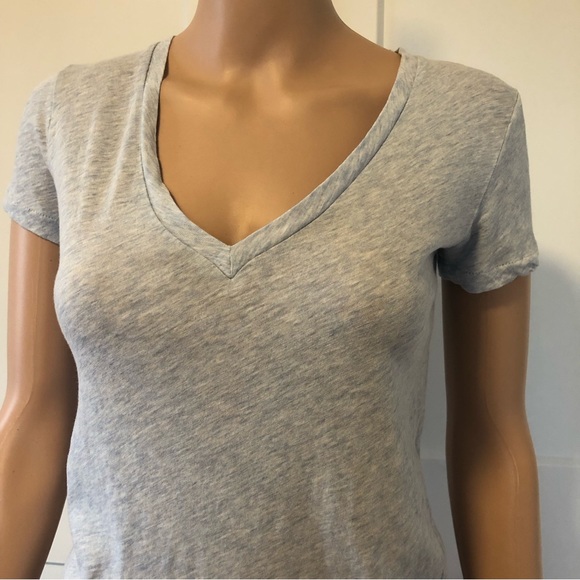 J. Crew Vintage Cotton Heather Blue V Neck Short Sleeves Tee T-Shirt Top XXS - Picture 2 of 2